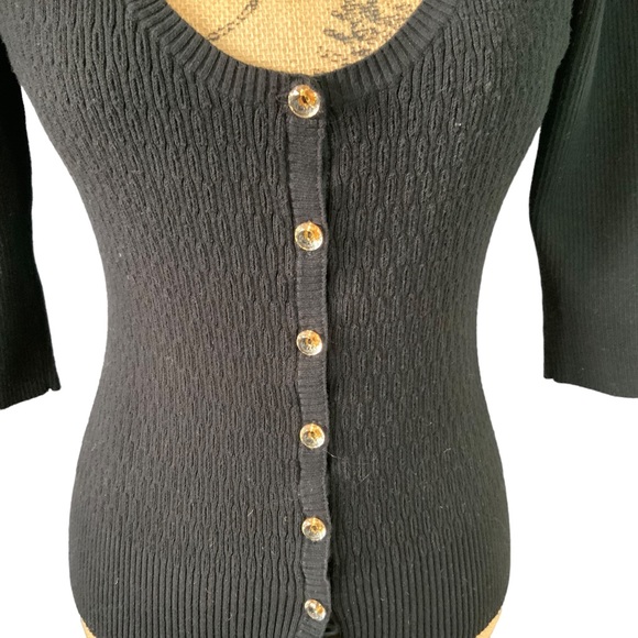 Guess Black Button Down Sweater Size XL - Picture 5 of 10